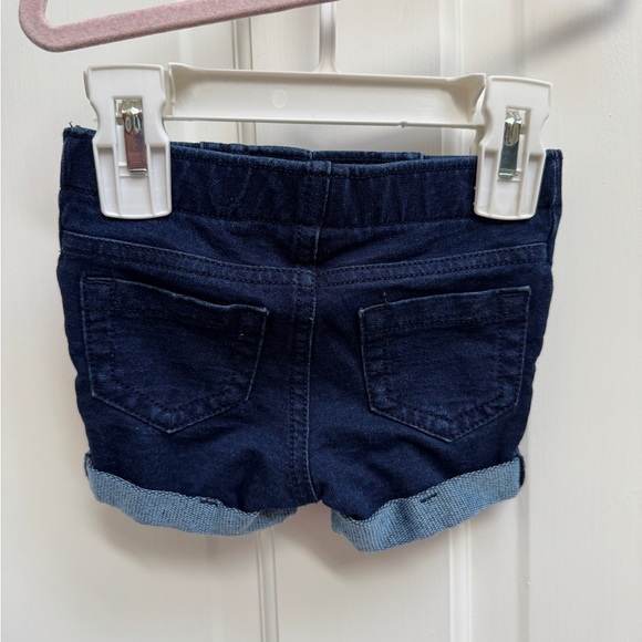 NWOT Jumping Beans 12M Girls Blue Denim Soft Shorts Elastic Waist Cuffed - Picture 3 of 4